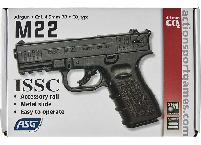 Пистолет пневматический ASG ISSC M22 кал. 4.5 мм Non Blowback Black Фото 3